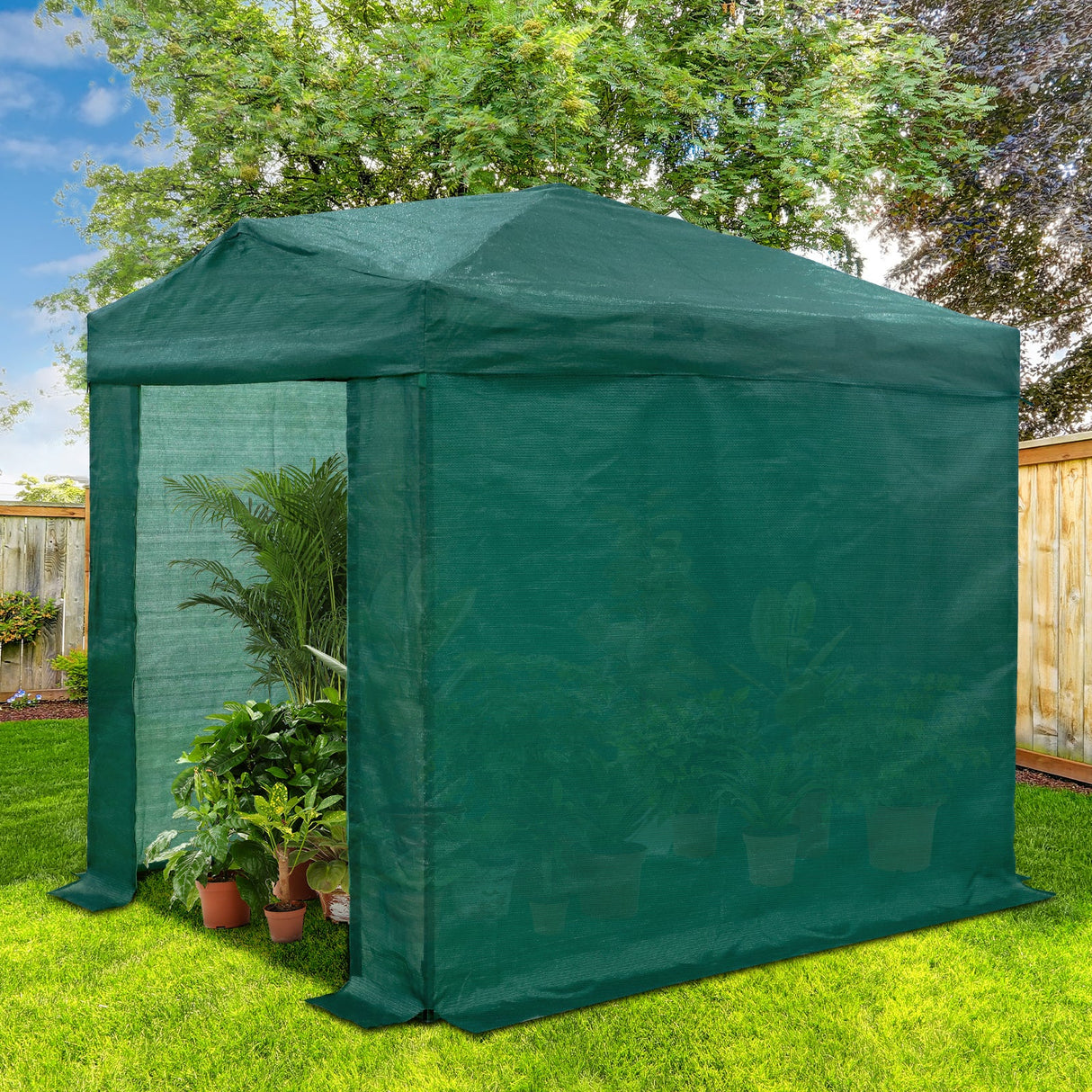 Easy Setup 8x6 Instant Pop Up Greenhouse - Eagle Peak Custom Canopy Tent