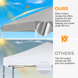 Easy Setup Straight Leg 10x10 Pop Up Canopy Tent w/ 100 sqft of Shade - Eagle Peak®