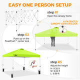 Easy Setup Straight Leg 10x10 Pop Up Canopy Tent w/ 100 sqft of Shade - Eagle Peak®