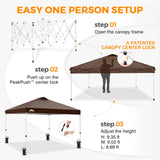 Easy Setup Straight Leg 10x10 Pop Up Canopy Tent w/ 100 sqft of Shade - Eagle Peak®
