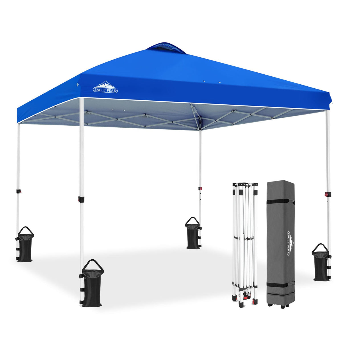 Easy Setup Straight Leg 10x10 Pop Up Canopy Tent w/ 100 sqft of Shade - Eagle Peak®