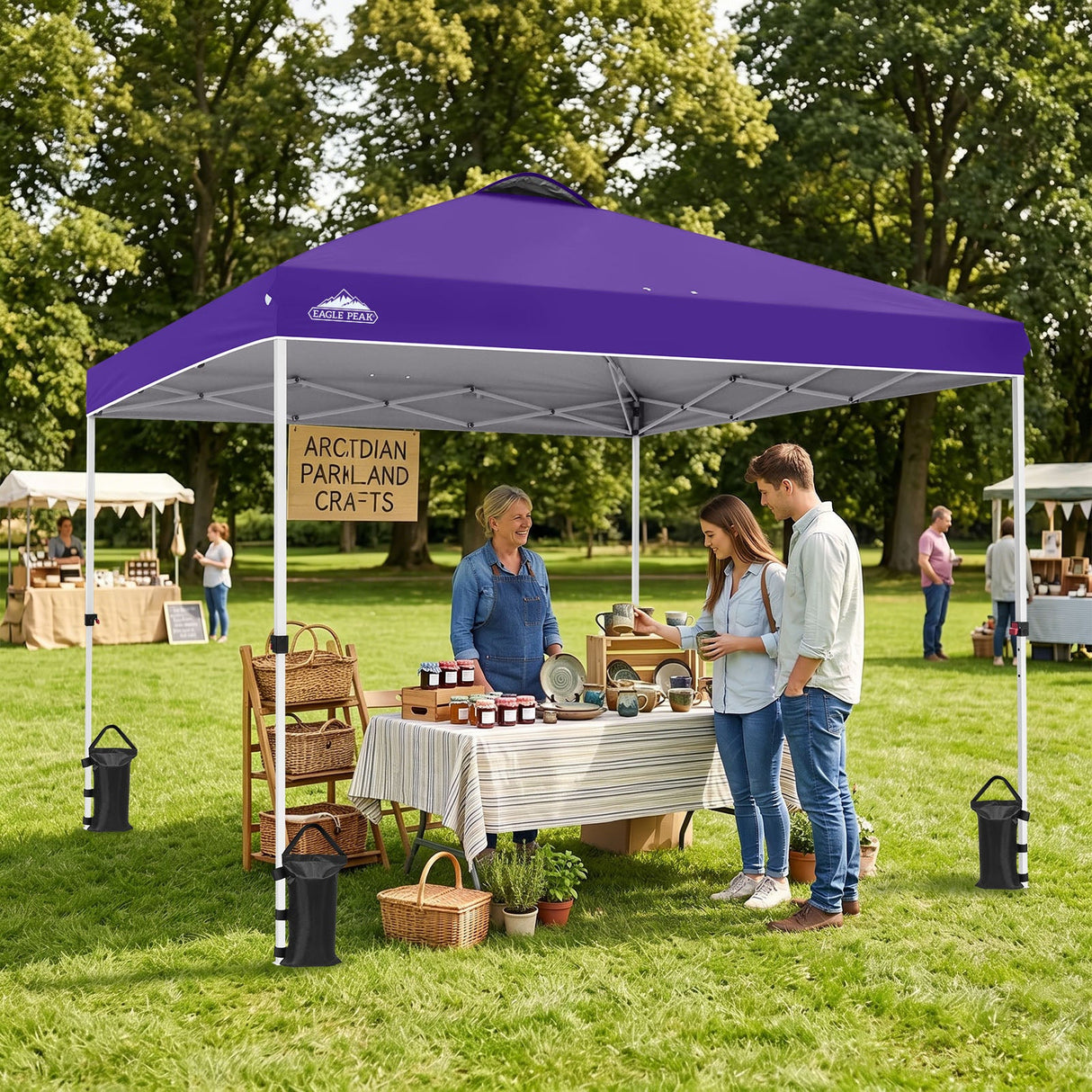 Easy Setup Straight Leg 10x10 Pop Up Canopy Tent w/ 100 sqft of Shade - Eagle Peak®