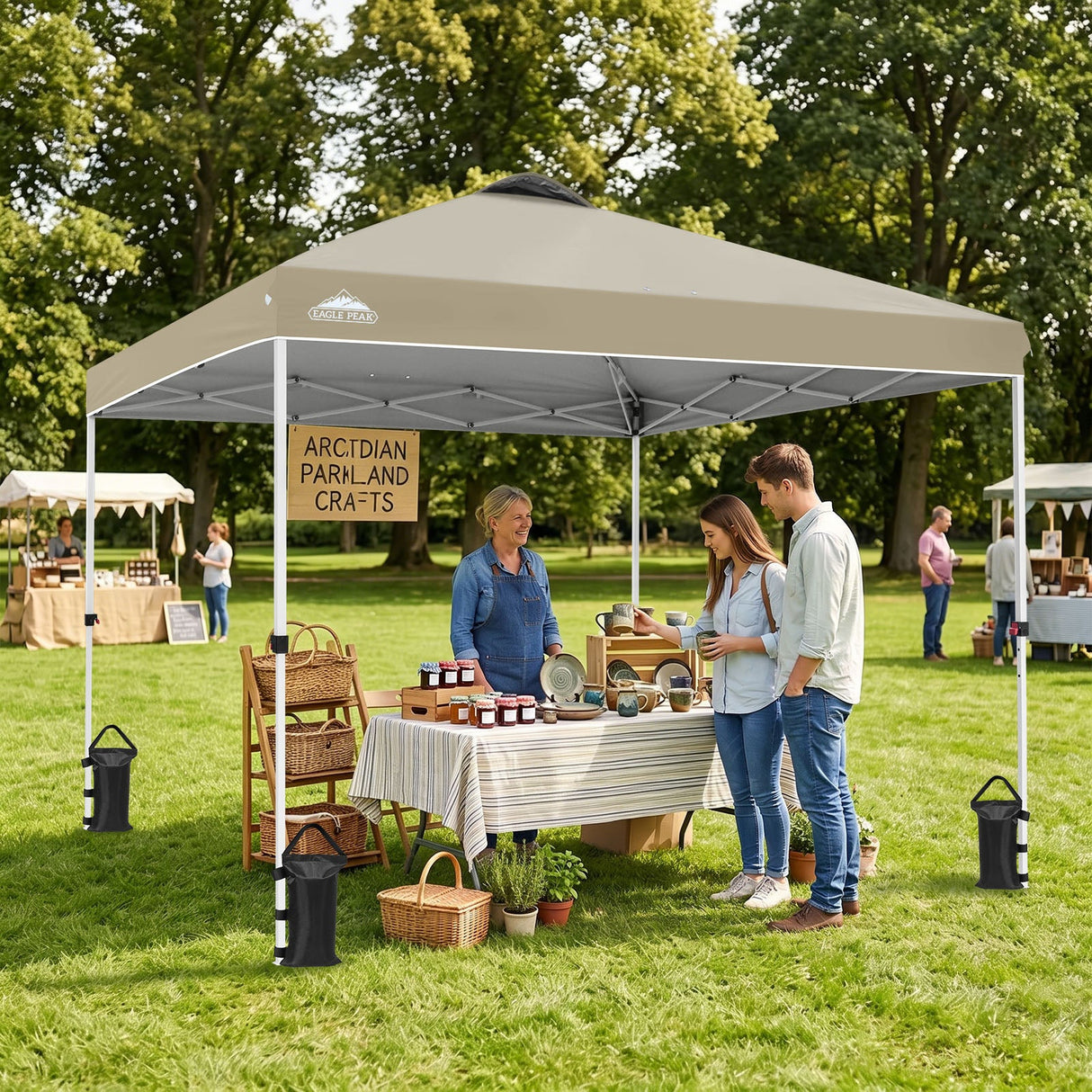 Easy Setup Straight Leg 10x10 Pop Up Canopy Tent w/ 100 sqft of Shade - Eagle Peak®