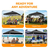 Easy Setup Straight Leg 10x10 Pop Up Canopy Tent w/ 100 sqft of Shade - Eagle Peak®