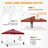 Easy Setup Straight Leg 10x10 Pop Up Canopy Tent w/ 100 sqft of Shade - Eagle Peak®