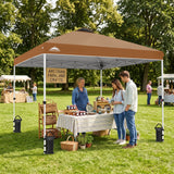Easy Setup Straight Leg 10x10 Pop Up Canopy Tent w/ 100 sqft of Shade - Eagle Peak®