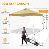 Easy Setup Straight Leg 10x10 Pop Up Canopy Tent w/ 100 sqft of Shade - Eagle Peak®