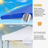Easy Setup Straight Leg 10x10 Pop Up Canopy Tent w/ 100 sqft of Shade - Eagle Peak®