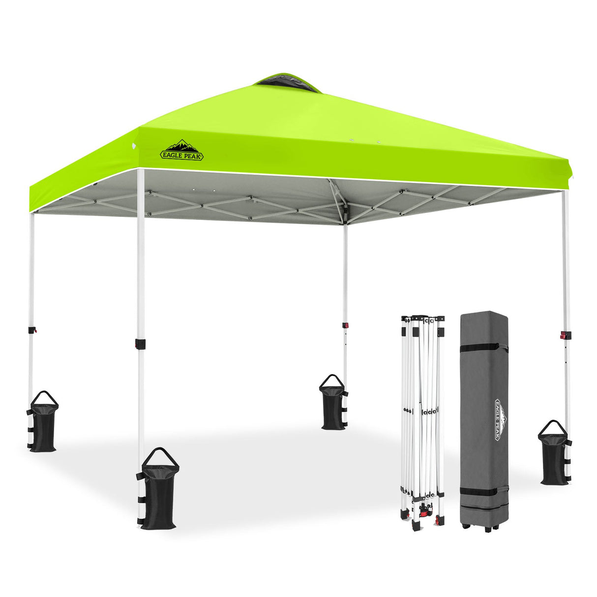 Easy Setup Straight Leg 10x10 Pop Up Canopy Tent w/ 100 sqft of Shade - Eagle Peak®