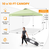 Easy Setup Straight Leg 10x10 Pop Up Canopy Tent w/ 100 sqft of Shade - Eagle Peak®