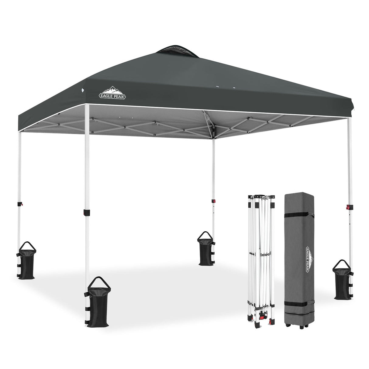 Easy Setup Straight Leg 10x10 Pop Up Canopy Tent w/ 100 sqft of Shade - Eagle Peak®