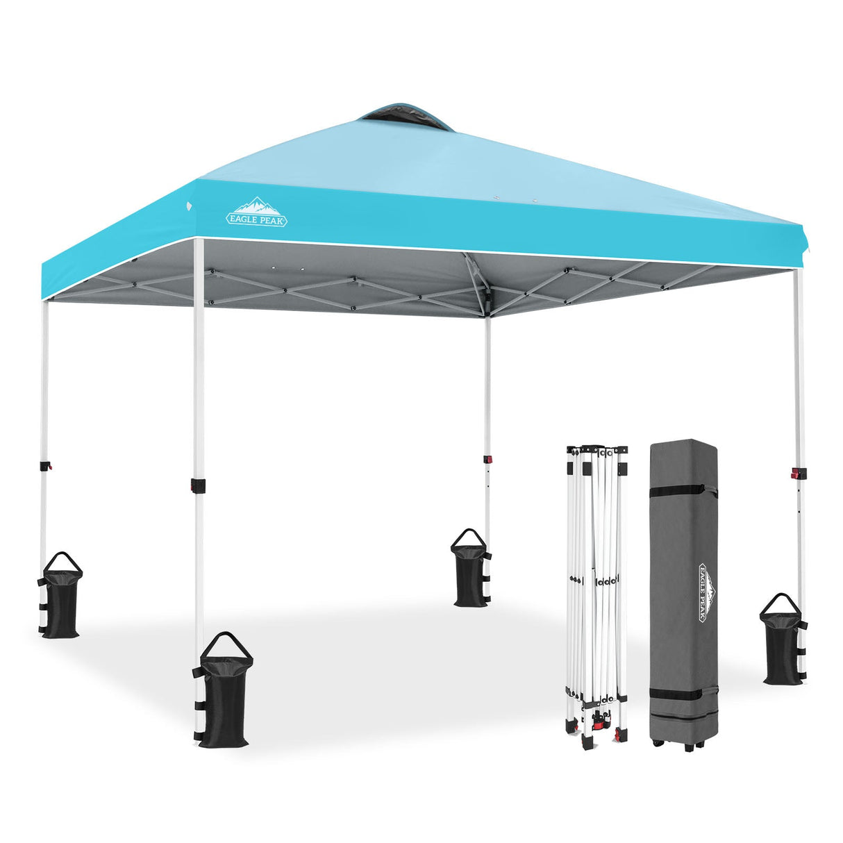 Easy Setup Straight Leg 10x10 Pop Up Canopy Tent w/ 100 sqft of Shade - Eagle Peak®