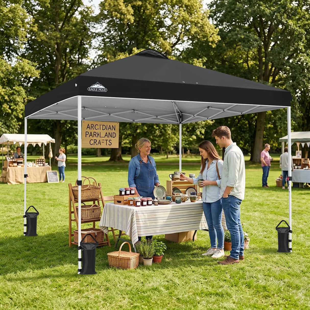 Easy Setup Straight Leg 10x10 Pop Up Canopy Tent w/ 100 sqft of Shade - Eagle Peak®