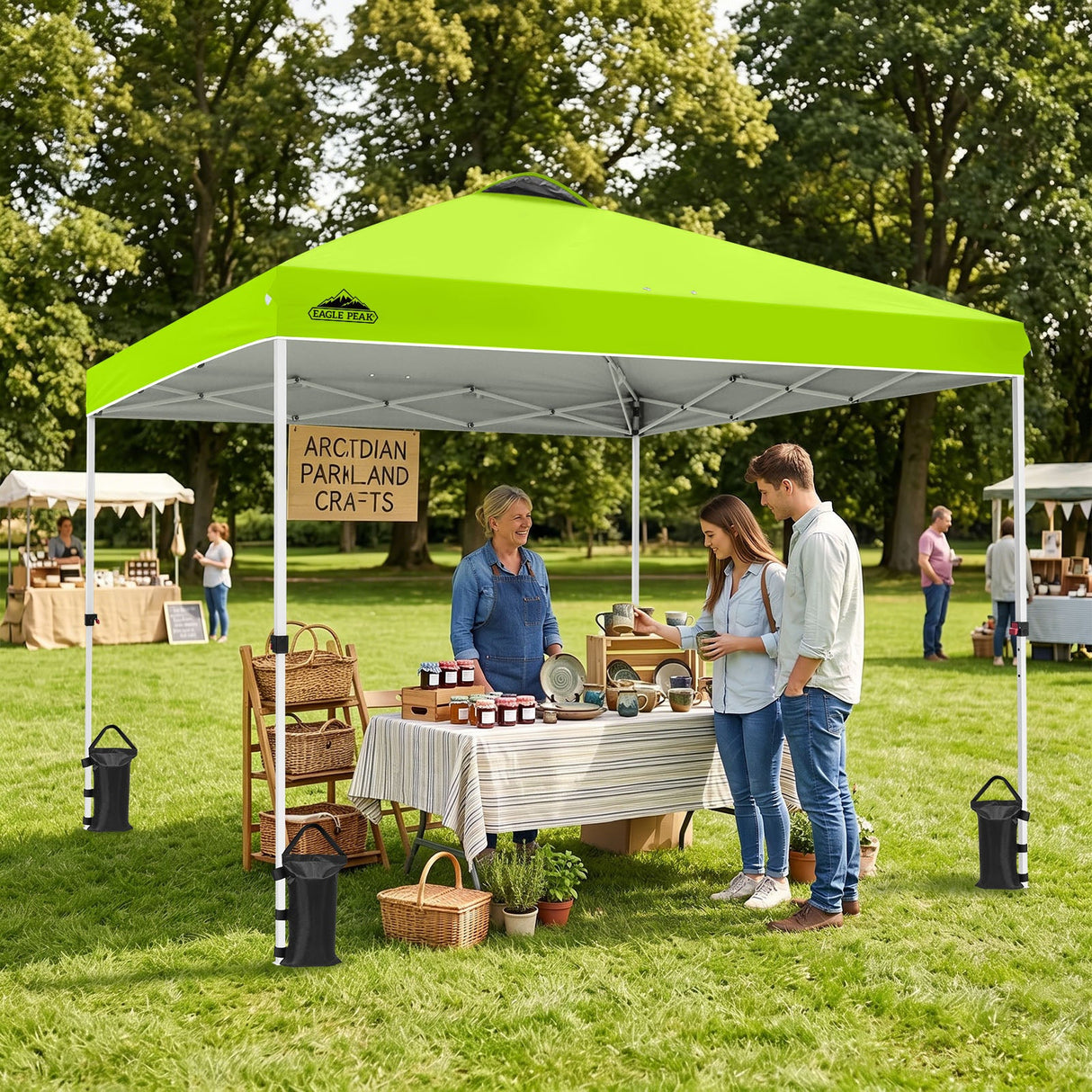 Easy Setup Straight Leg 10x10 Pop Up Canopy Tent w/ 100 sqft of Shade - Eagle Peak®