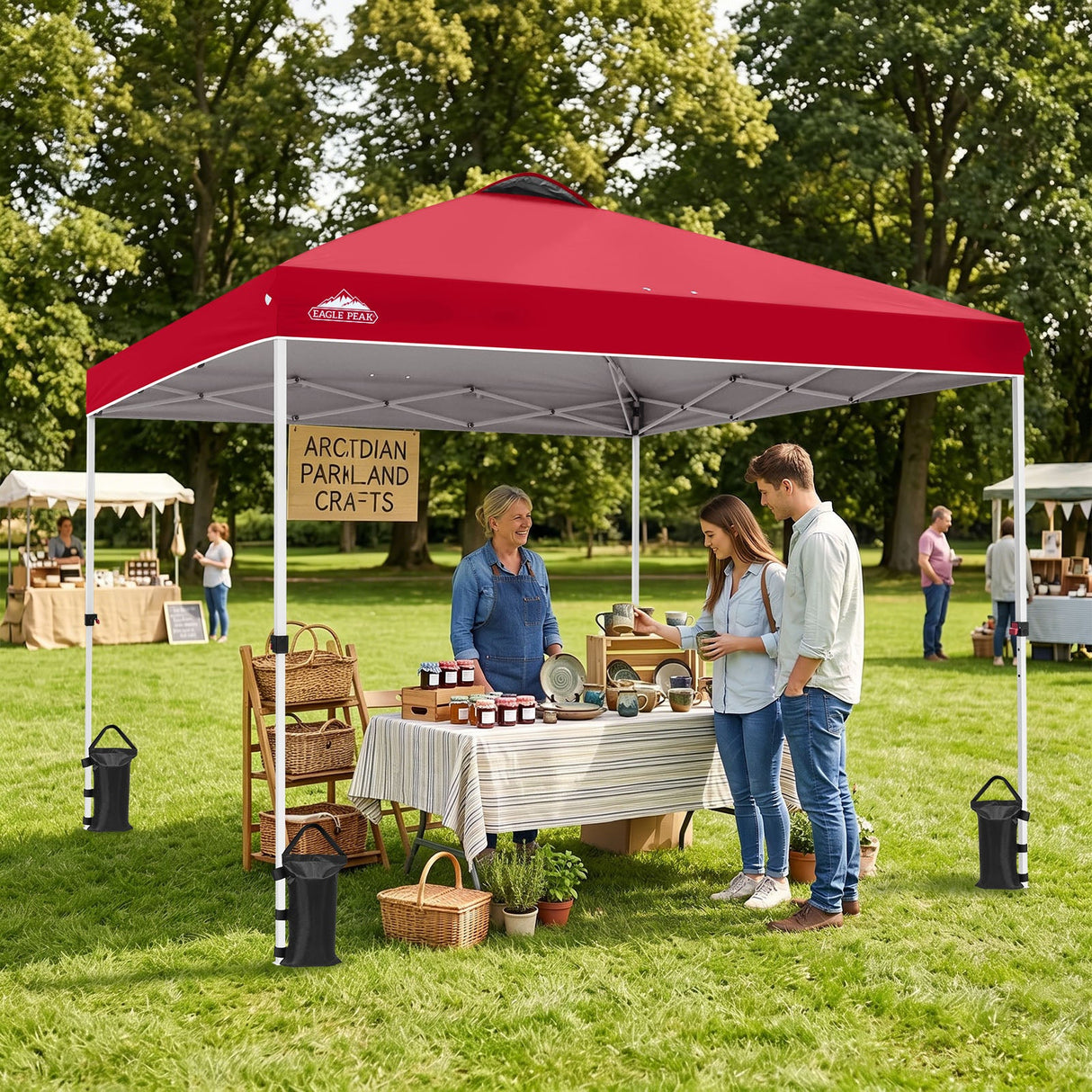 Easy Setup Straight Leg 10x10 Pop Up Canopy Tent w/ 100 sqft of Shade - Eagle Peak®
