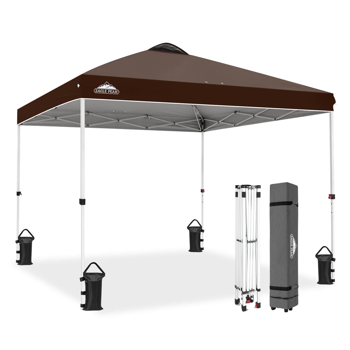 Easy Setup Straight Leg 10x10 Pop Up Canopy Tent w/ 100 sqft of Shade - Eagle Peak®