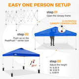 Easy Setup Straight Leg 10x10 Pop Up Canopy Tent w/ 100 sqft of Shade - Eagle Peak®
