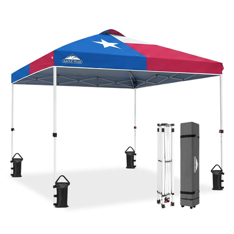 Easy Setup Straight Leg 10x10 Pop Up Canopy Tent w/ 100 sqft of Shade - Eagle Peak®