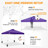 Easy Setup Straight Leg 10x10 Pop Up Canopy Tent w/ 100 sqft of Shade - Eagle Peak®