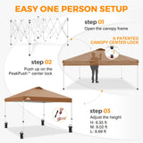 Easy Setup Straight Leg 10x10 Pop Up Canopy Tent w/ 100 sqft of Shade - Eagle Peak®