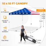 Easy Setup Straight Leg 10x10 Pop Up Canopy Tent w/ 100 sqft of Shade - Eagle Peak®