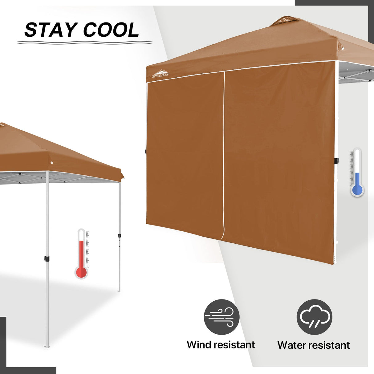 Entry Wall Panel with Zipper for 10x10 Straight Leg Canopy only, 1 Sidewall - Eagle Peak Custom Canopy Tent