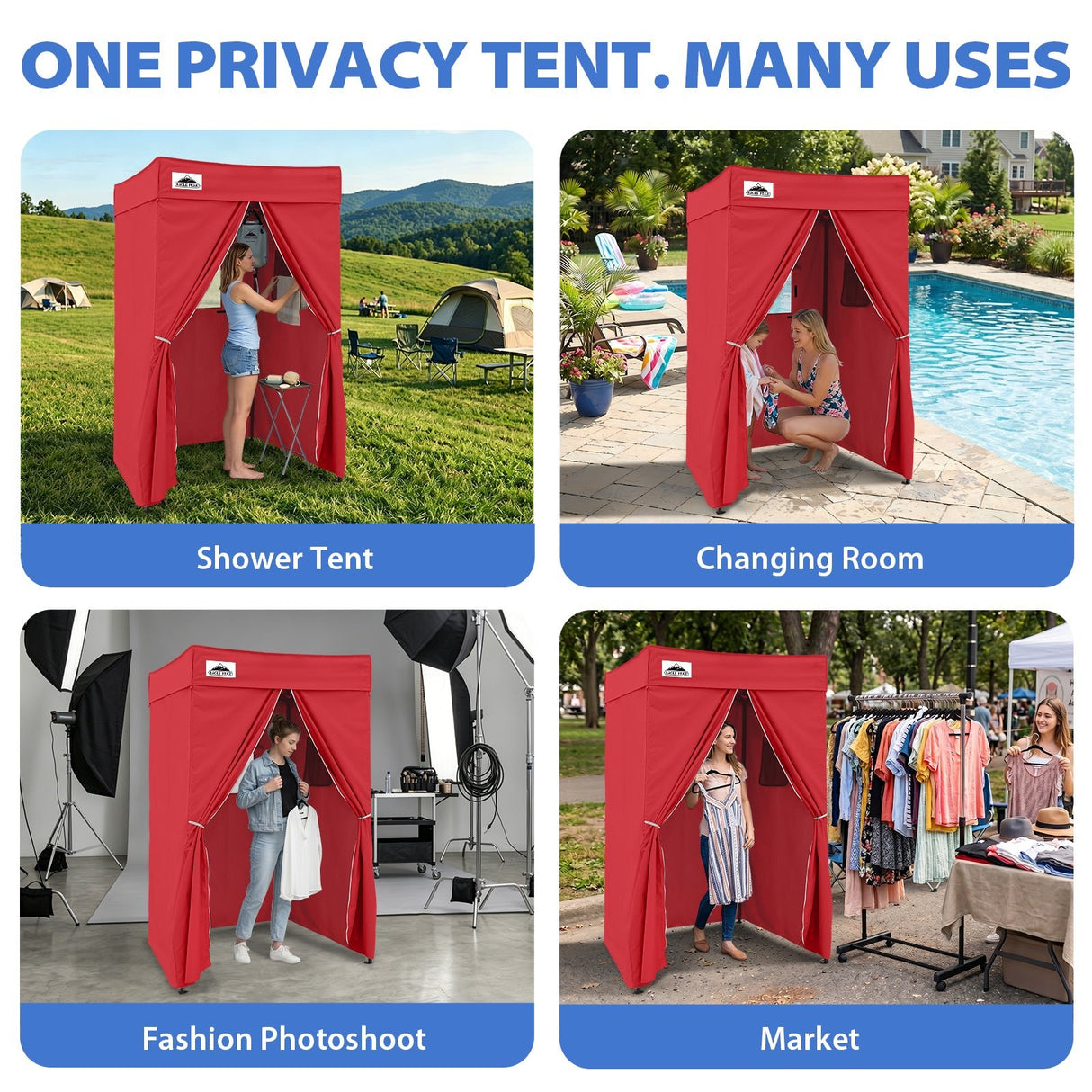 Flat Top 4x4 Pop-up Canopy Changing Room - Eagle Peak®