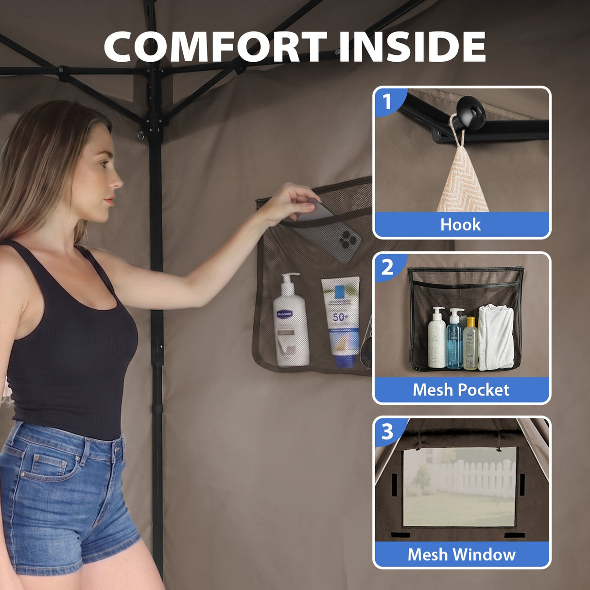 Flat Top 4x4 Pop-up Canopy Changing Room - Eagle Peak®