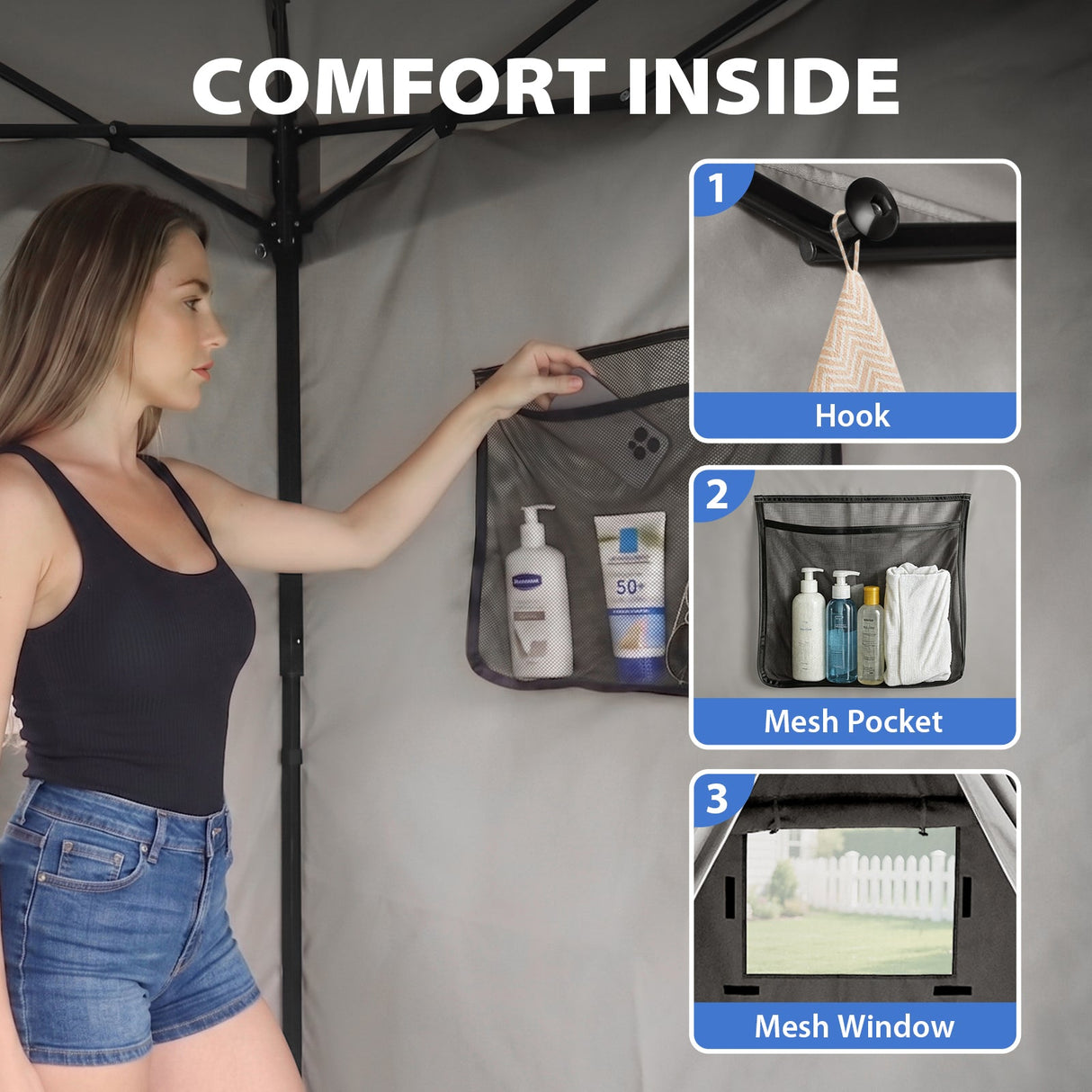 Flat Top 4x4 Pop-up Canopy Changing Room - Eagle Peak®