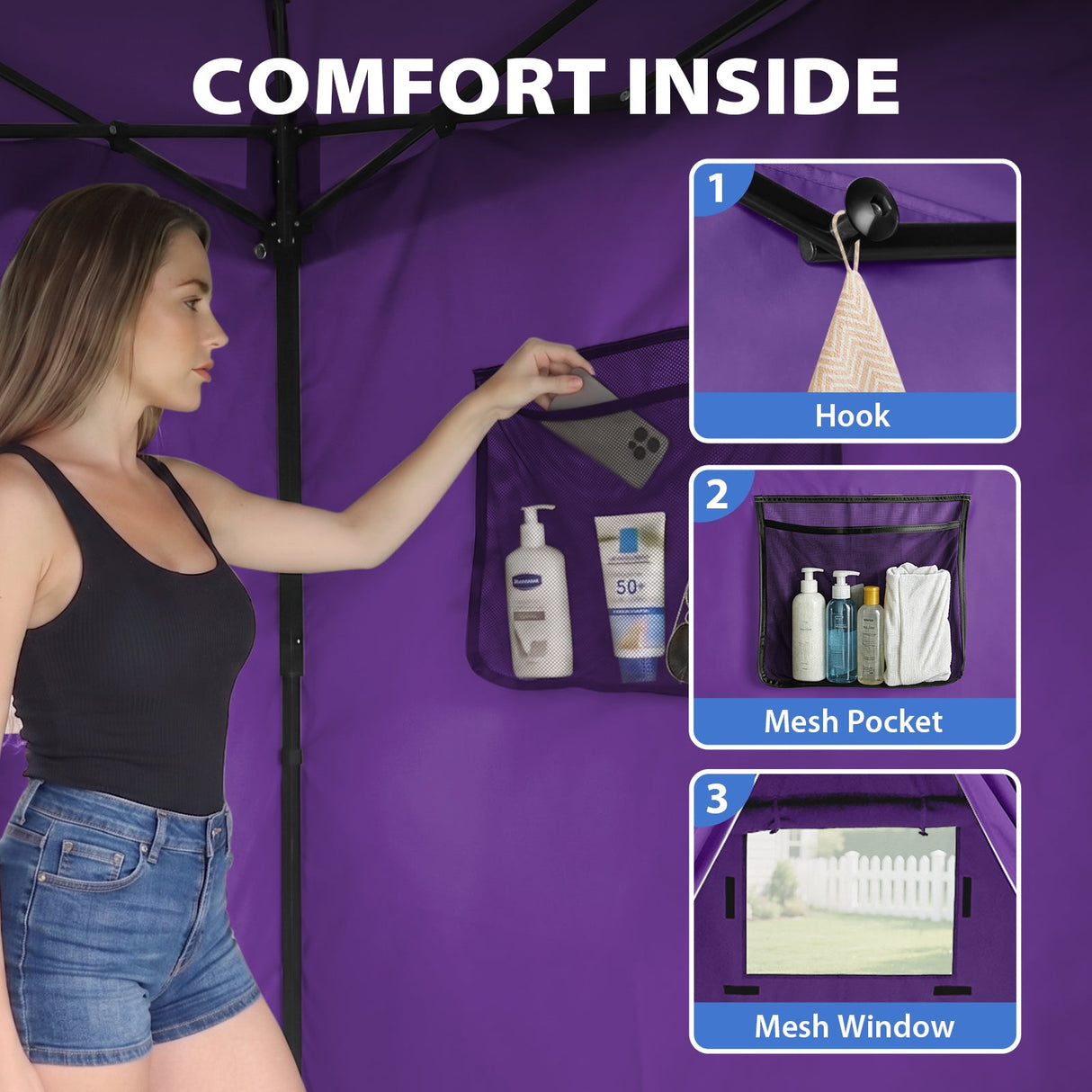 Flat Top 4x4 Pop-up Canopy Changing Room - Eagle Peak®