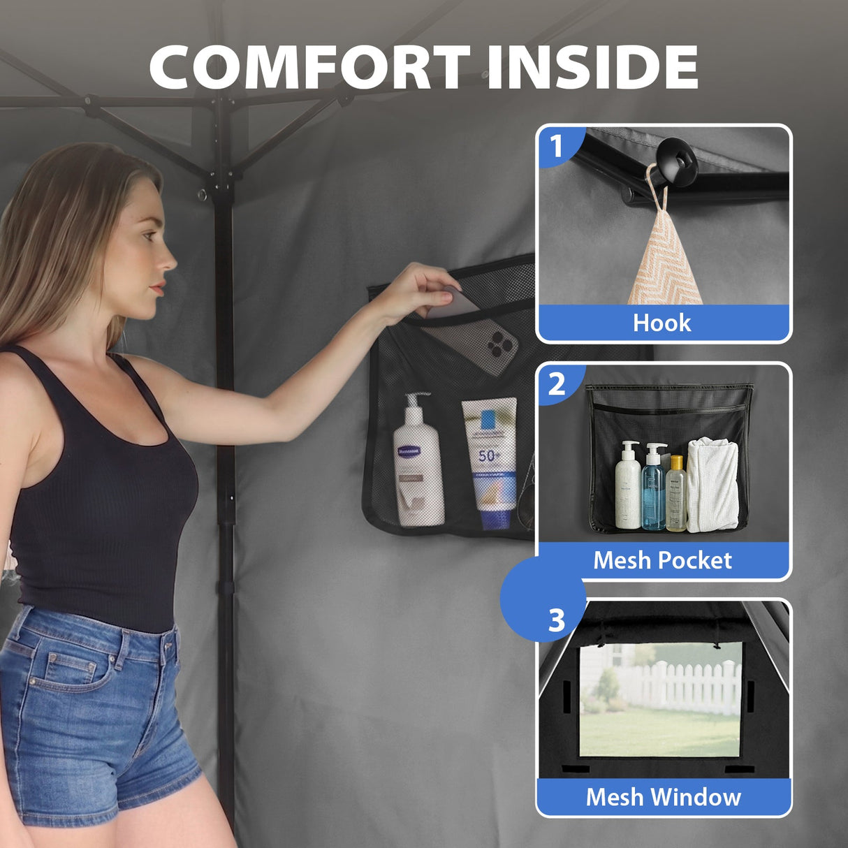 Flat Top 4x4 Pop-up Canopy Changing Room - Eagle Peak®