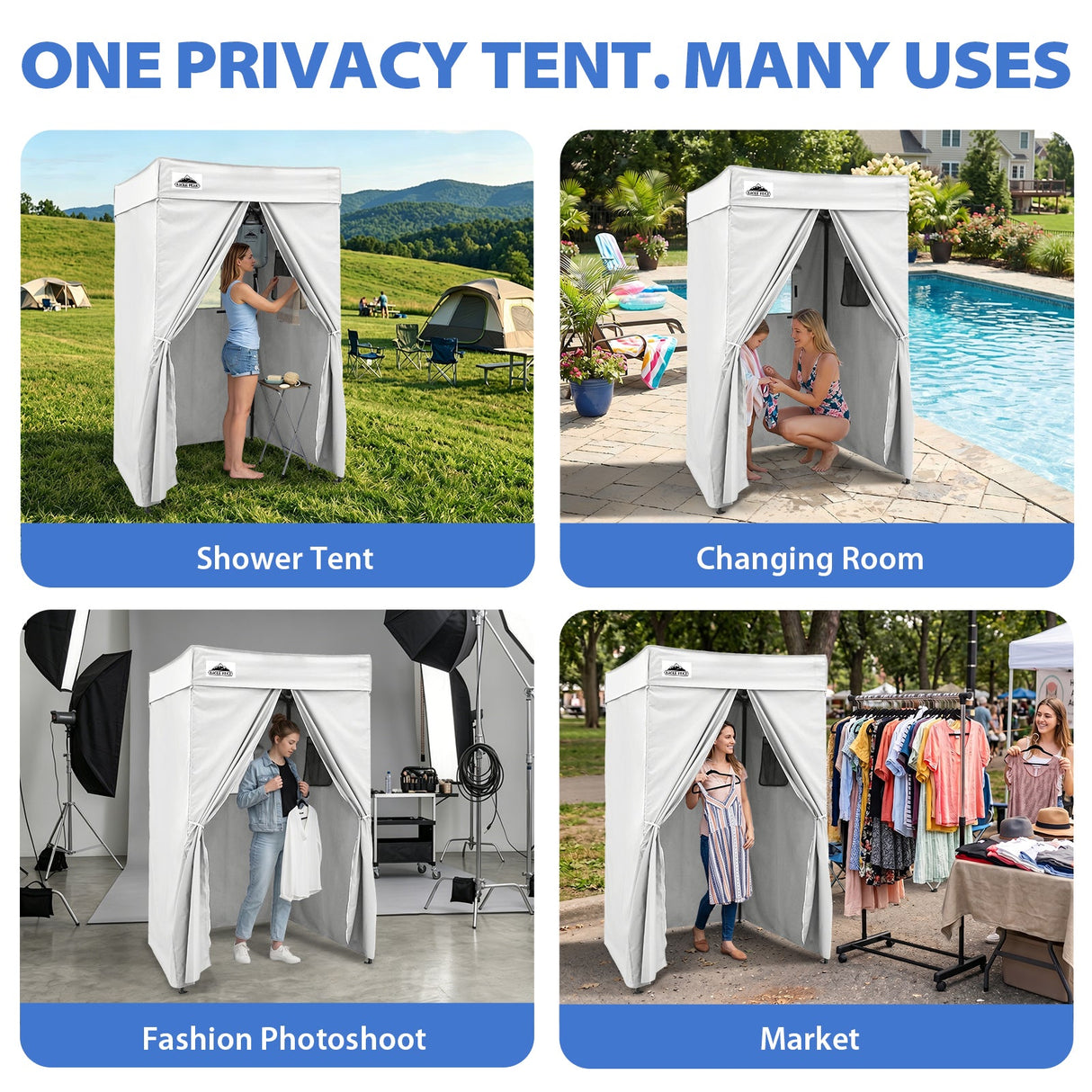 Flat Top 4x4 Pop-up Canopy Changing Room - Eagle Peak®