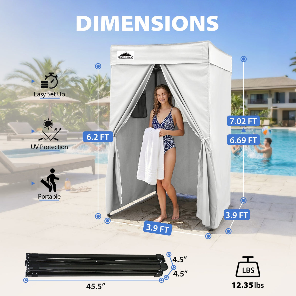 Flat Top 4x4 Pop-up Canopy Changing Room - Eagle Peak®