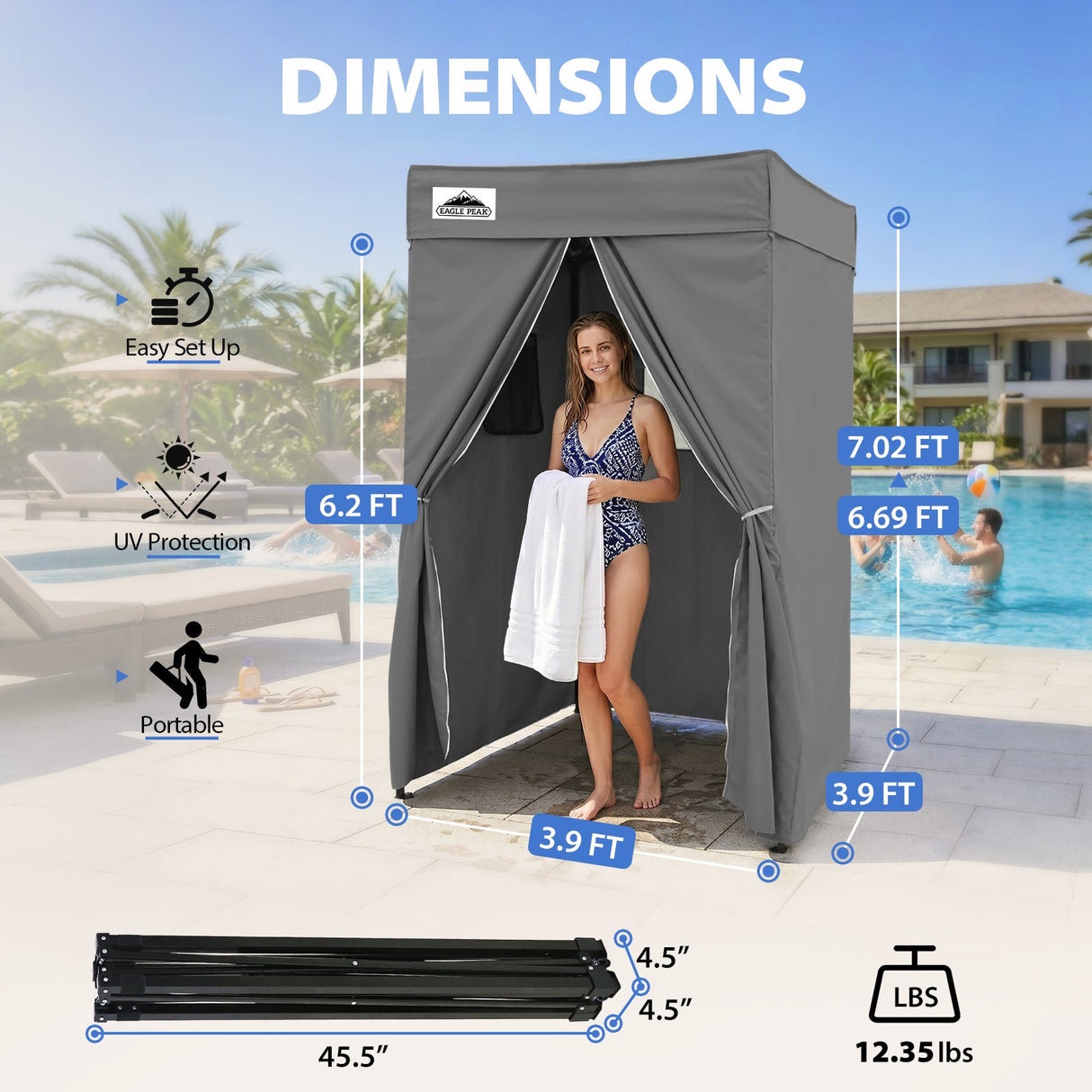 Flat Top 4x4 Pop-up Canopy Changing Room - Eagle Peak®
