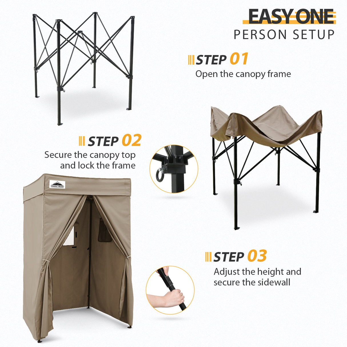 Flat Top 4x4 Pop - up Canopy Changing Room - Eagle Peak Custom Canopy Tent