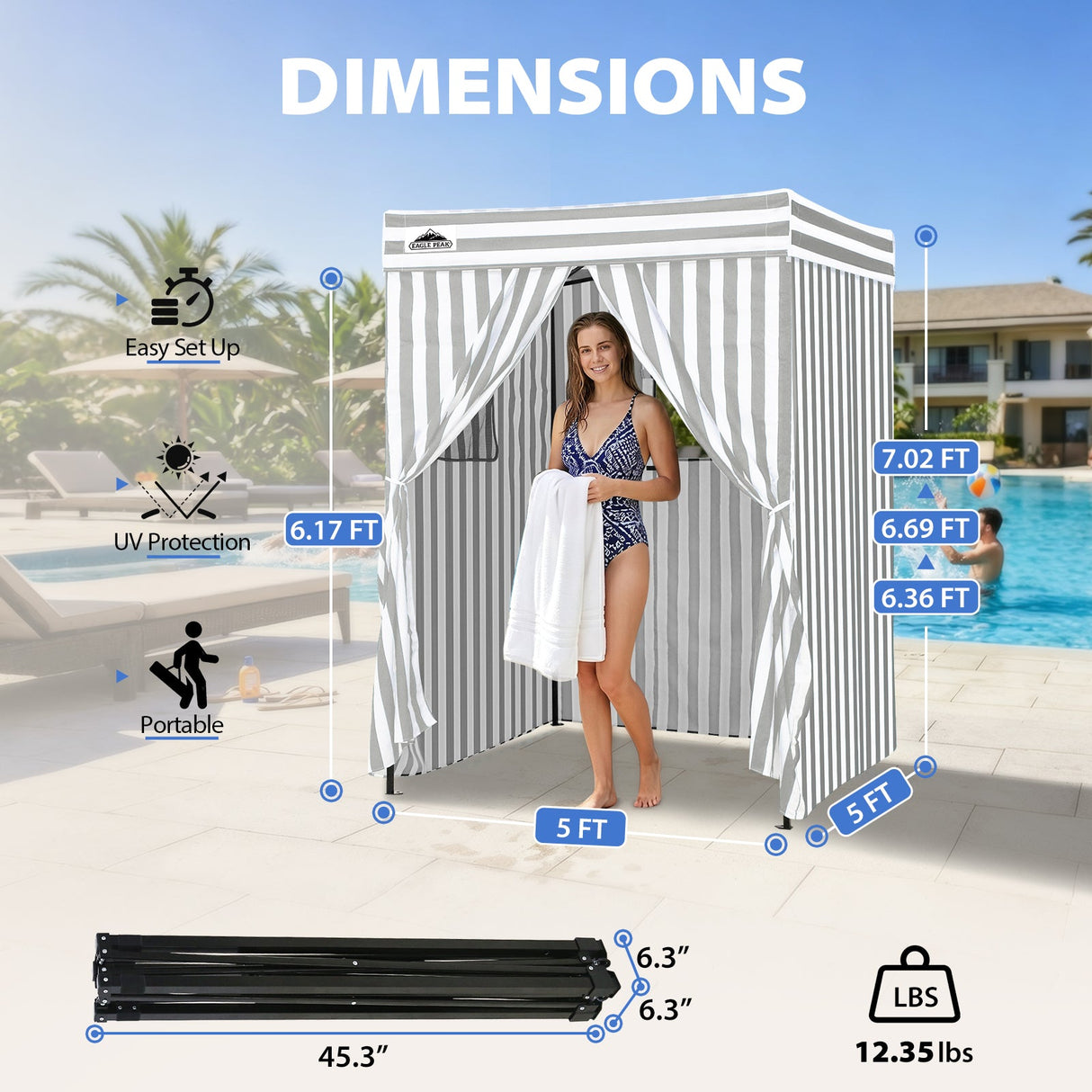 Flex Compact 5x5 Pop-up Canopy Changing Room - Eagle Peak®