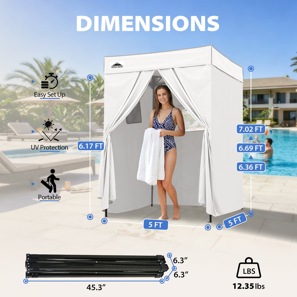 Flex Compact 5x5 Pop-up Canopy Changing Room - Eagle Peak®
