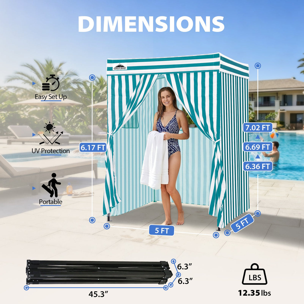 Flex Compact 5x5 Pop-up Canopy Changing Room - Eagle Peak®