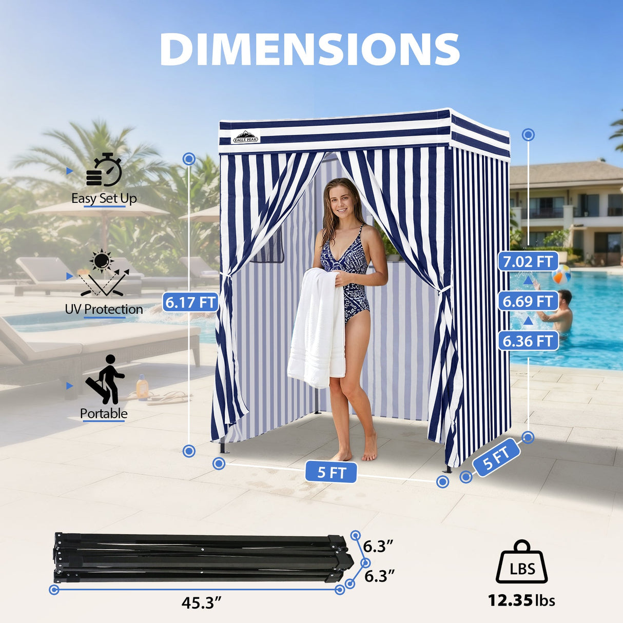 Flex Compact 5x5 Pop-up Canopy Changing Room - Eagle Peak®