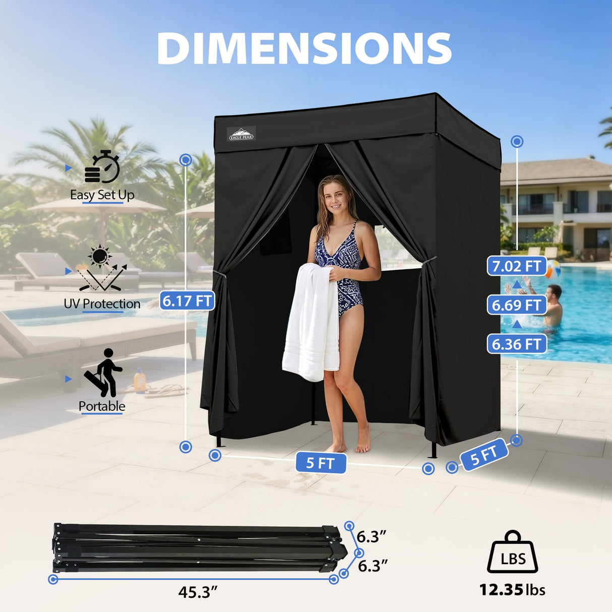 Flex Compact 5x5 Pop-up Canopy Changing Room - Eagle Peak®