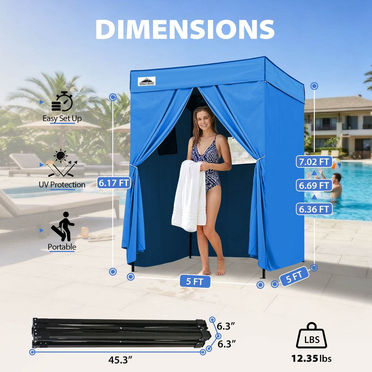 Flex Compact 5x5 Pop-up Canopy Changing Room - Eagle Peak®