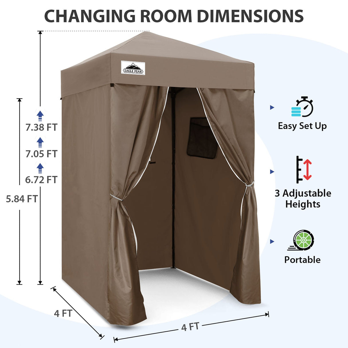 Flex Ultra Compact 4x4 Pop Up Changing Room Canopy - Eagle Peak®