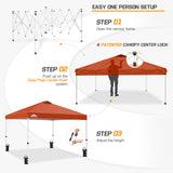 Easy Setup Straight Leg 10x10 Pop Up Canopy Tent w/ 100 sqft of Shade