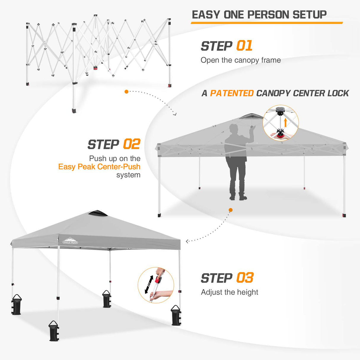 Easy Setup Straight Leg 10x10 Pop Up Canopy Tent w/ 100 sqft of Shade