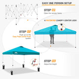 Easy Setup Straight Leg 10x10 Pop Up Canopy Tent w/ 100 sqft of Shade