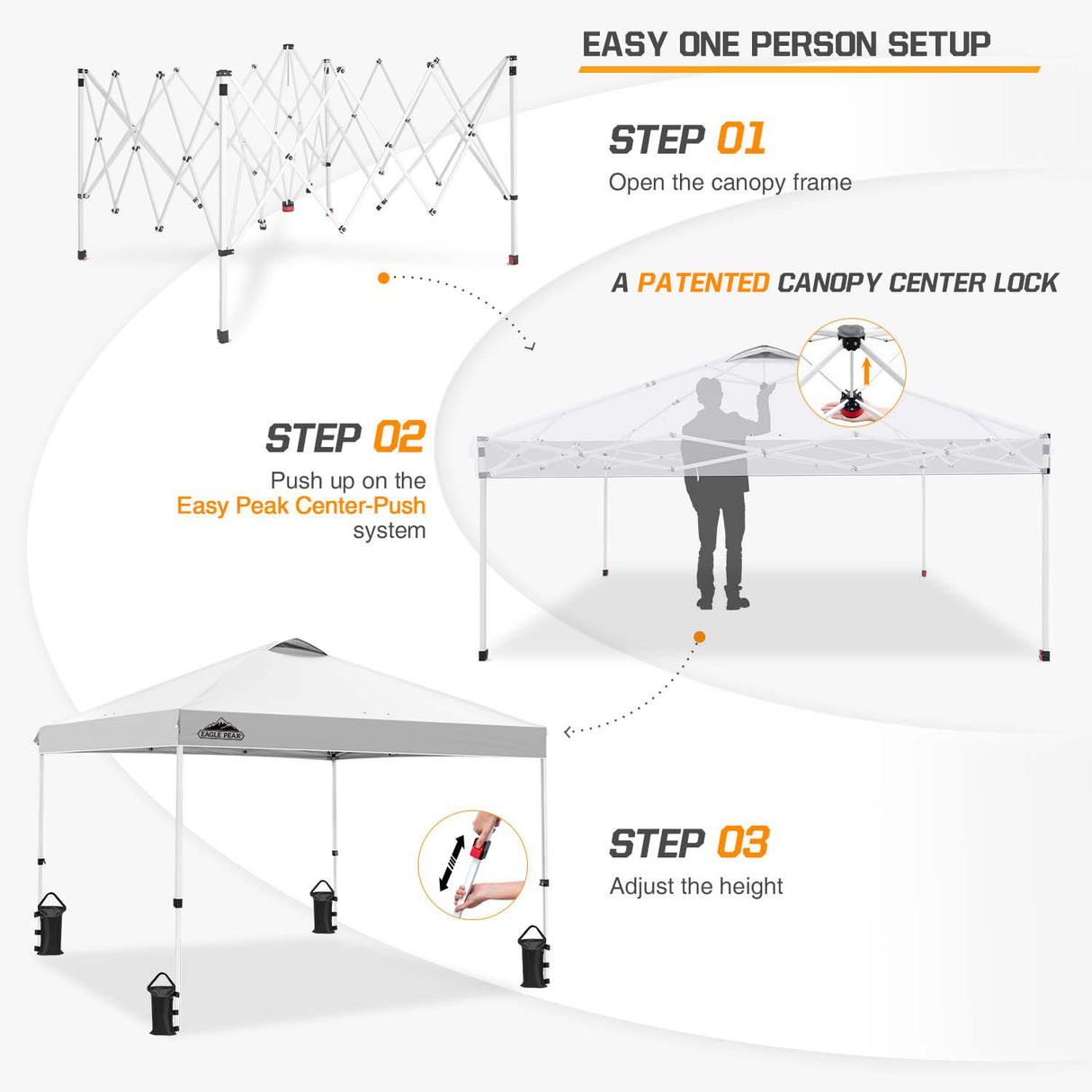 Easy Setup Straight Leg 10x10 Pop Up Canopy Tent w/ 100 sqft of Shade