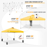 Easy Setup Straight Leg 10x10 Pop Up Canopy Tent w/ 100 sqft of Shade