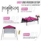 EAGLE PEAK 8x8 Pop Up Canopy Tent with Sidewall, 8x8 Base 6x6 Top