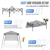 8x8 Pop Up Canopy Tent with Sidewall,8x8 Base 6x6 Top