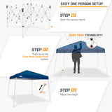 EAGLE PEAK Slant Leg Pop up Canopy Tent, 10x10 Base 8x8 Top